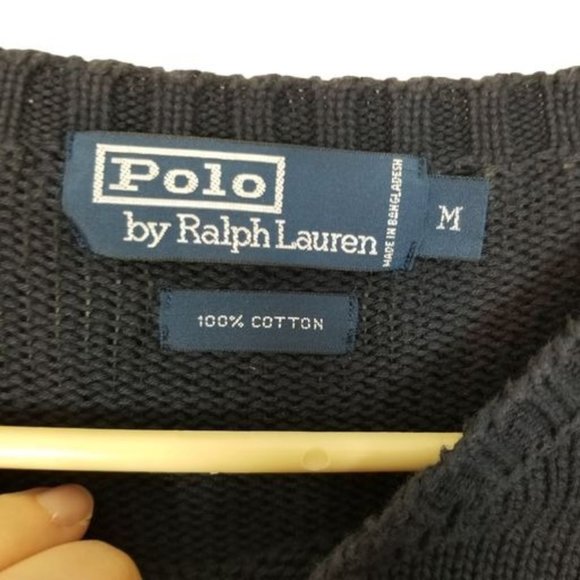 Polo Ralph Lauren Mens M Navy Blue Long Sleeves Kn - Picture 6 of 7